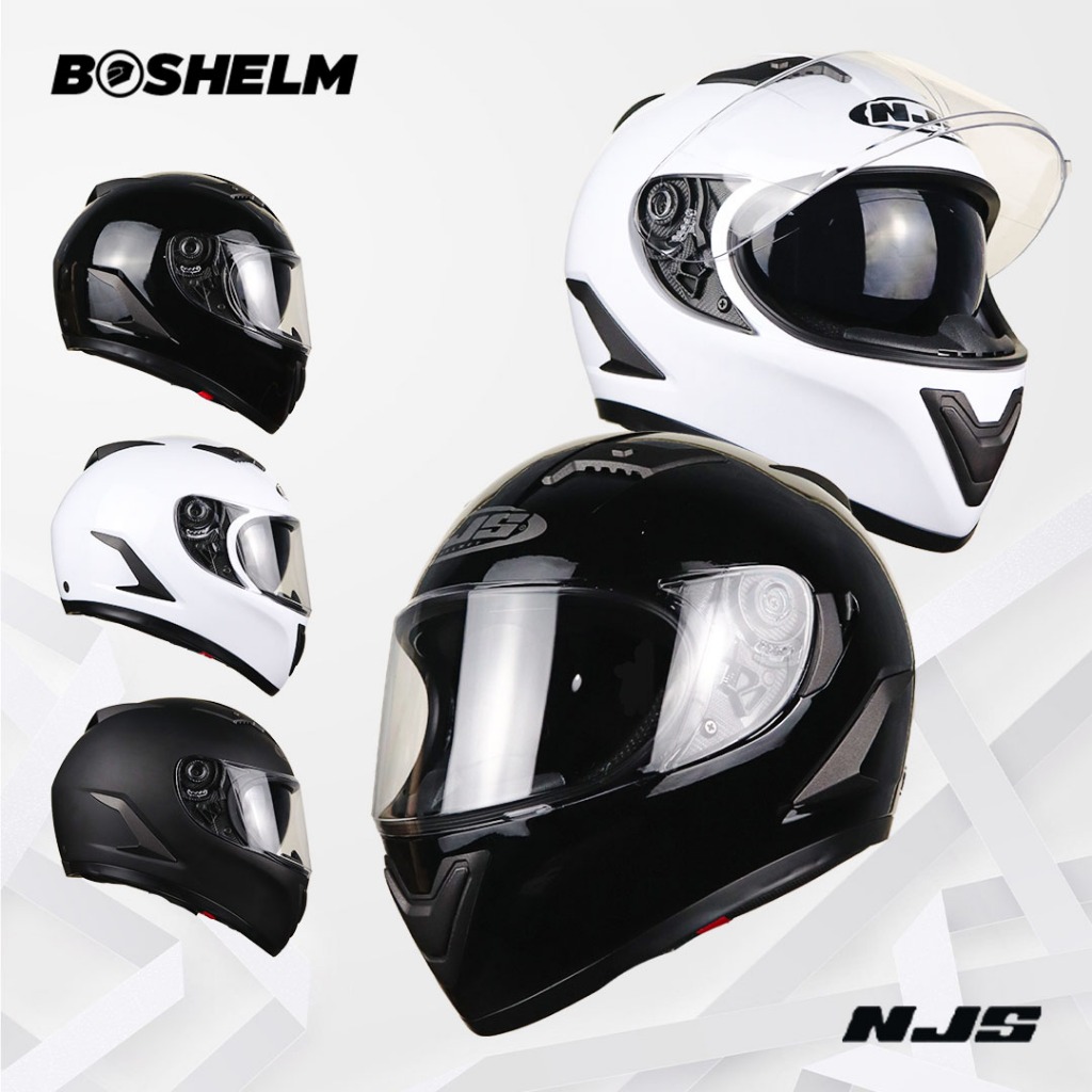 BOSHELM Helm NJS SHADOW SOLID Helm Full Face SNI