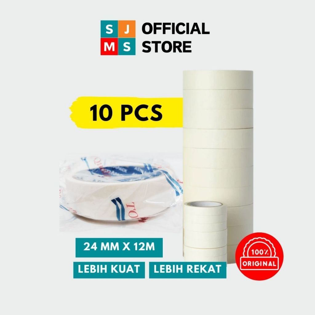 

Astra Pack Masking Tape 24MM / Lakban Kertas 1 Inch / 1 Slot Isi 10 Roll / Tape Solatape