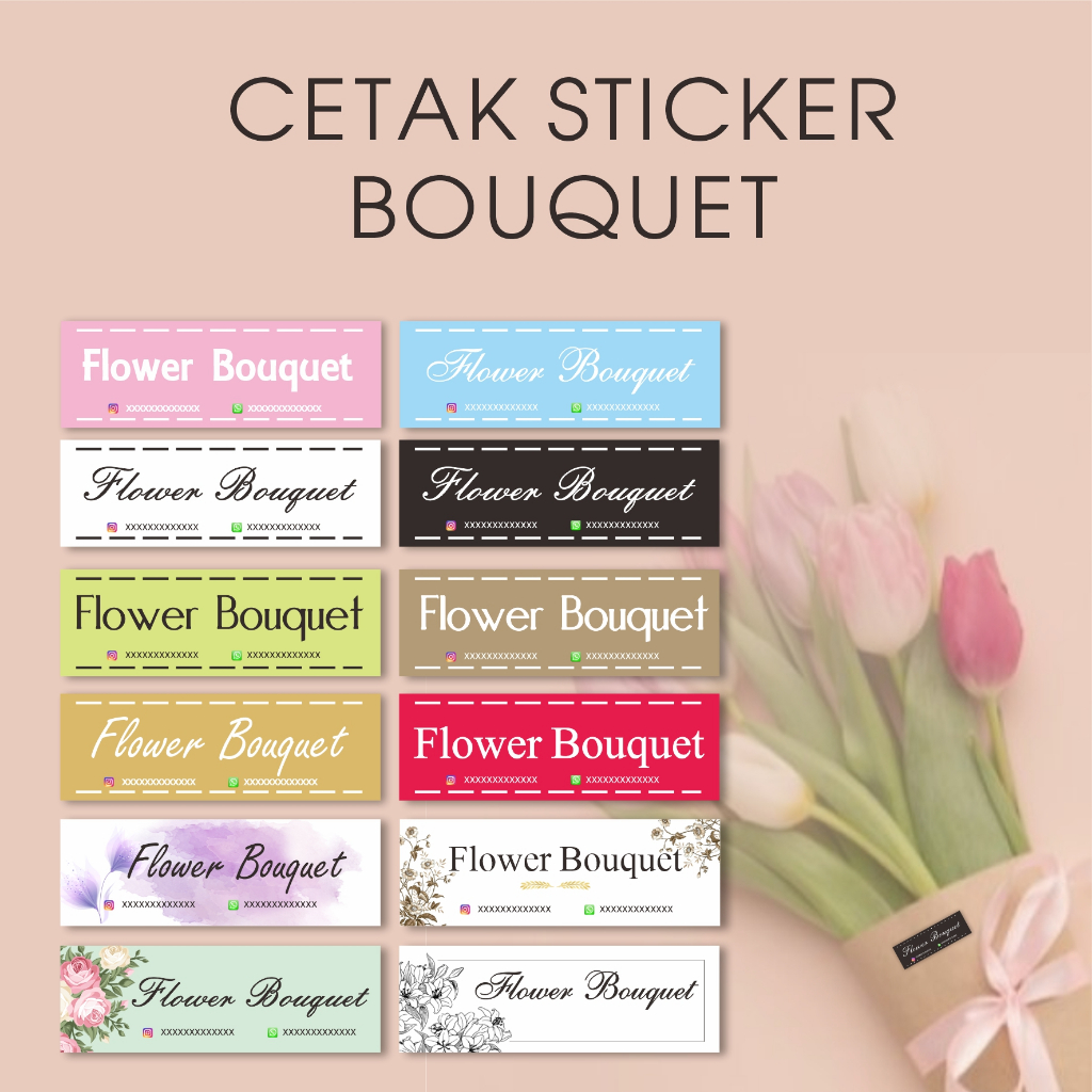 

Sticker bouquet custom/stiker buket /labelbuket/logobuket