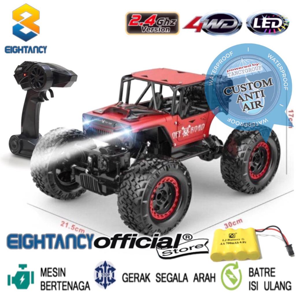 8T RC Car 1060 Anti Air Offroad Jeep Rubicon LED 1:14 Scale 2.4GHz 4x4 Metal Alloy Mobil Remote Cont