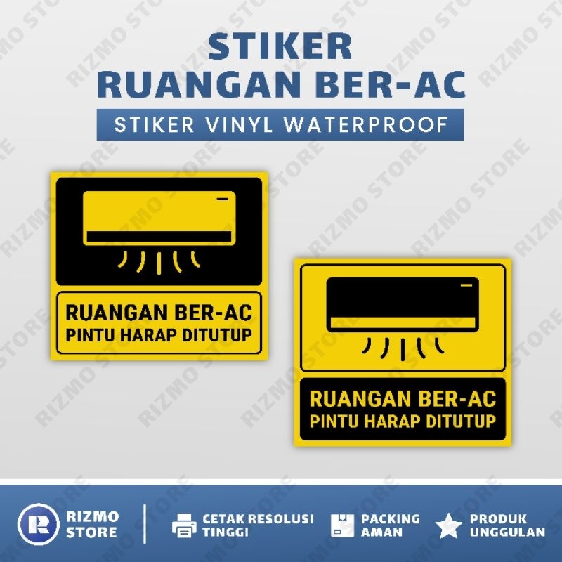 

Stiker Ruangan Ber-AC, Stiker AC, Stiker Tutup Pintu, Stiker Tutup Pintu Kembali, Stiker Waterproof, Stiker Ruangan AC