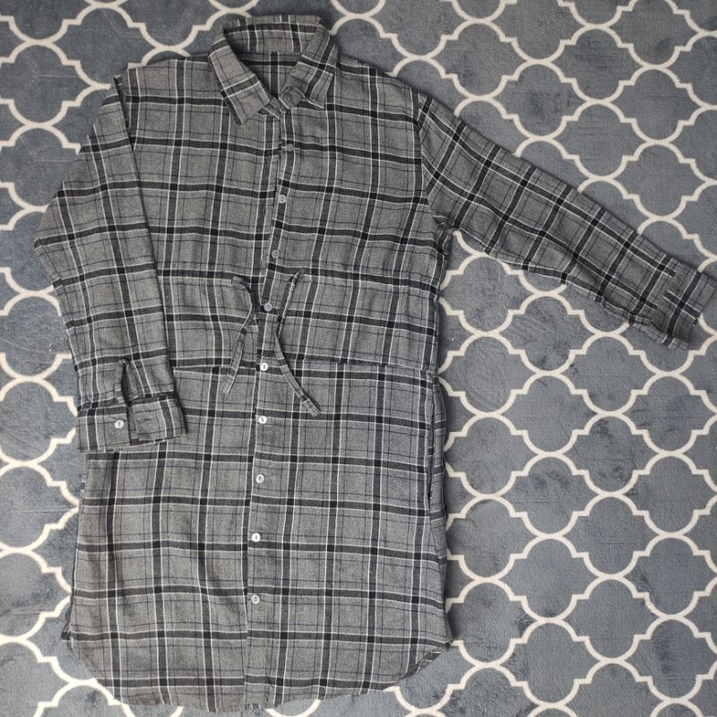 PRELOVED❤️tunik flanel premium tali serut 100% bagus