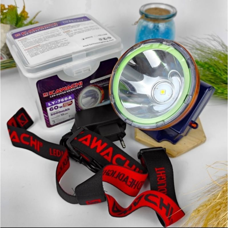 Senter Headlamp Kawachi 60w LY-760A Senter Kepala 60 watt Waterproof Putih