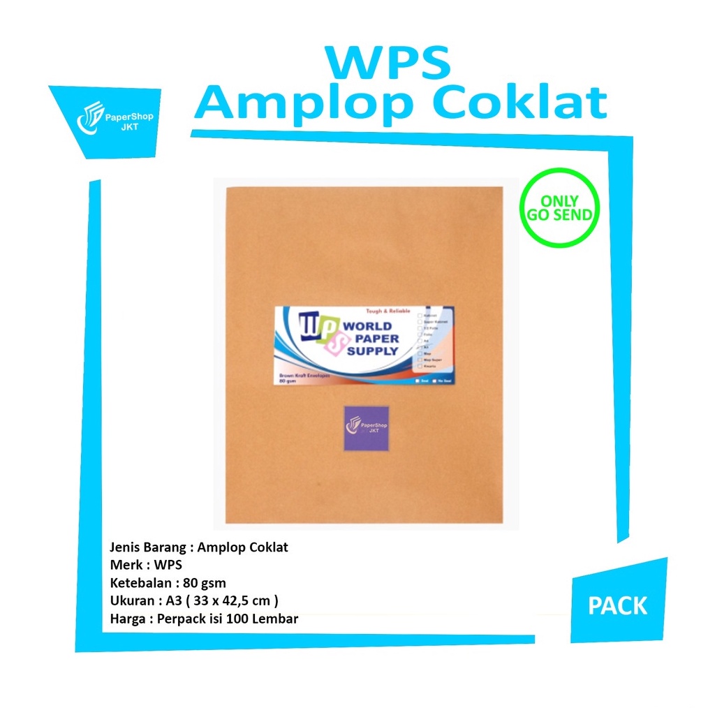 

Terbaik WPS - Amplop Coklat Ukuran A3 ( 33 x 42,5 cm ) - Pack serbuuu !