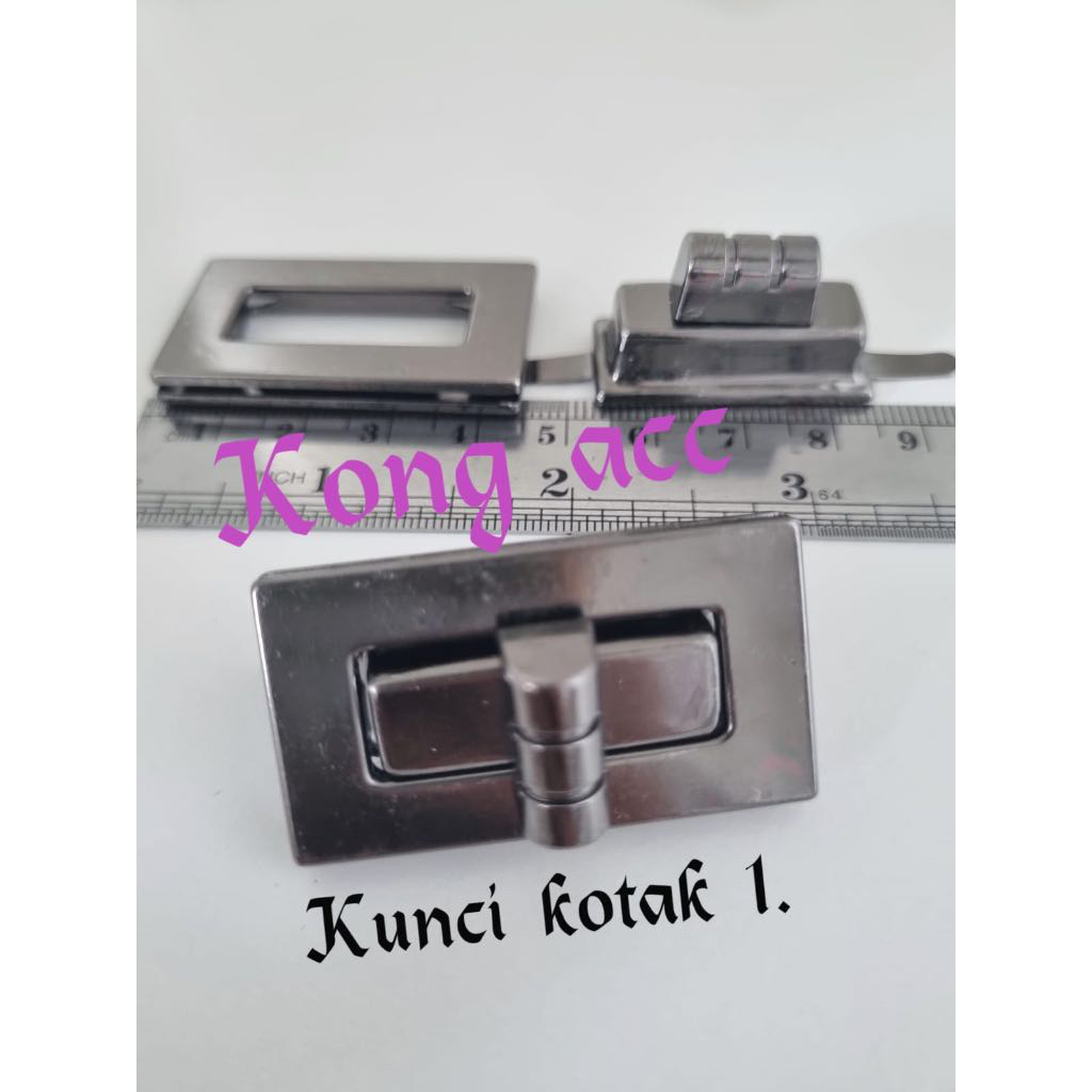 Kunci Putar Tas  / Kunci Tas Kotak aksesories 4,5cm