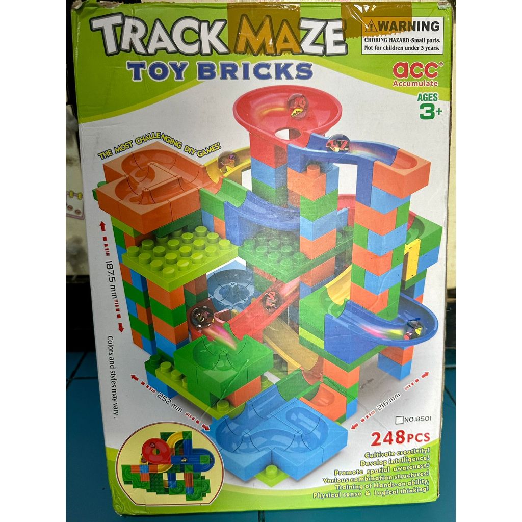 Preloved track maze toy bricks
