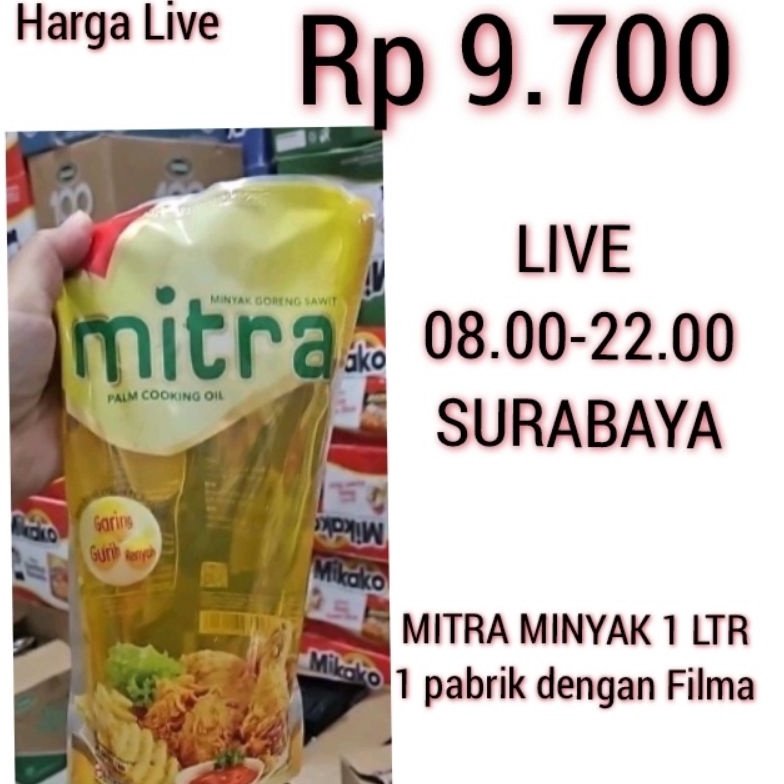 

[QVH38] Mitra Minyak Goreng 1 Ltr- Sembako Jatim ❂Terlaris