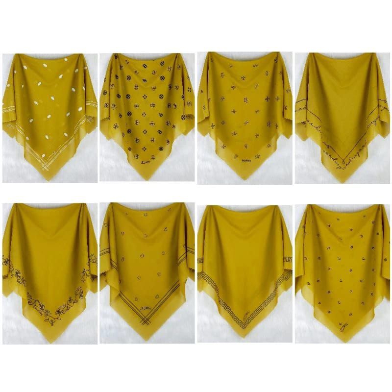 Hijab segiempat voal premium lasercut warna lemon