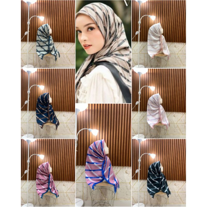 HS Hijab Motif Segi Empat Voal Mylady Beauty Premium/ Hijab Segi Empat Motif Premium Jilbab