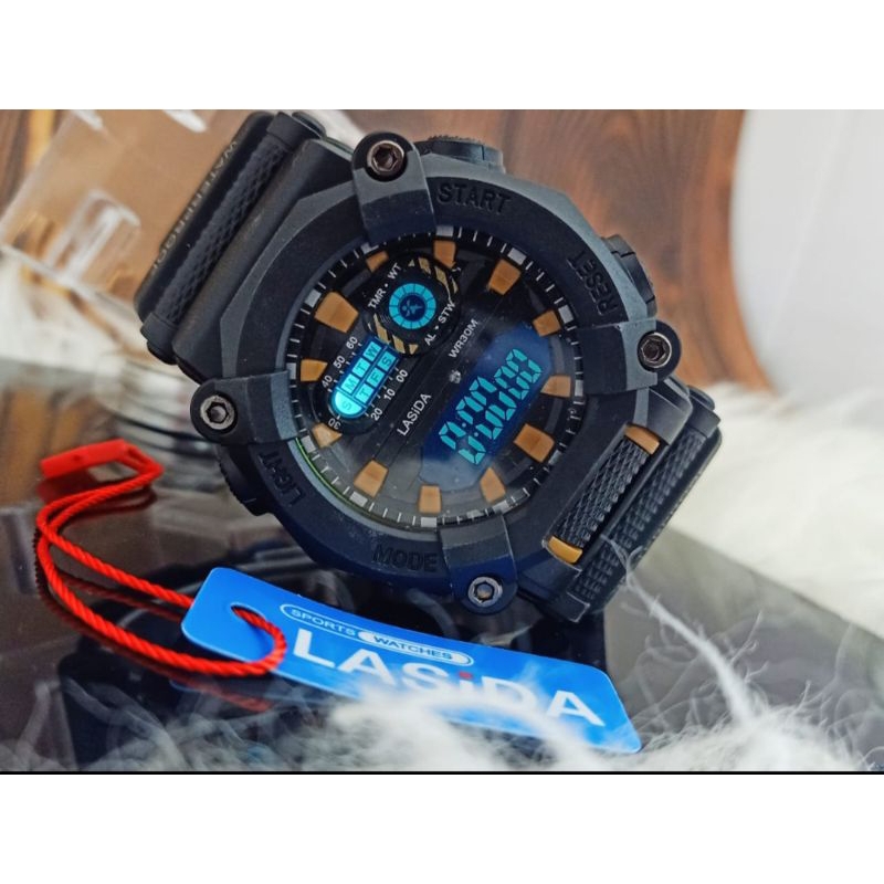 LASIDA Original JAM Tangan LASIDA Digital Tali Rubber Wateresis Pria