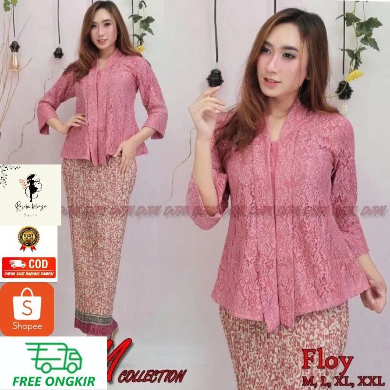 COD - KEBAYA BRUKAT SET KEBAYA KARTINI ATASAN KEBAYA MODERN KEBAYA WISUDA MODERN SET KEBAYA BRUKAT