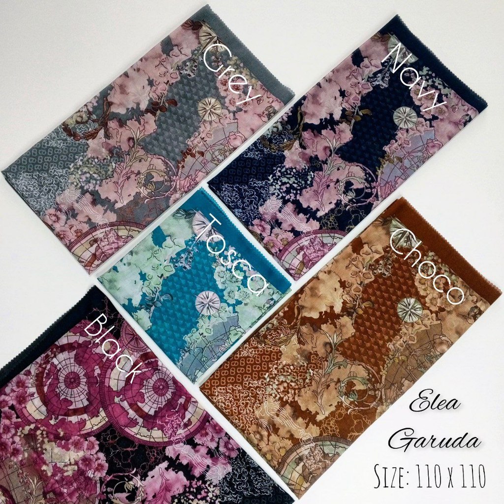 Kerudung Segiempat Denai Voal Motif Premium Terbaru