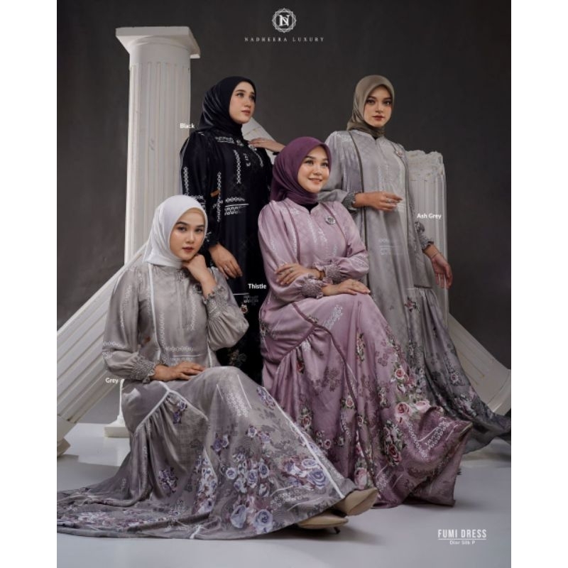 Fumi Dress by Nadheera Luxury Gamis Busui Motif Terbaru