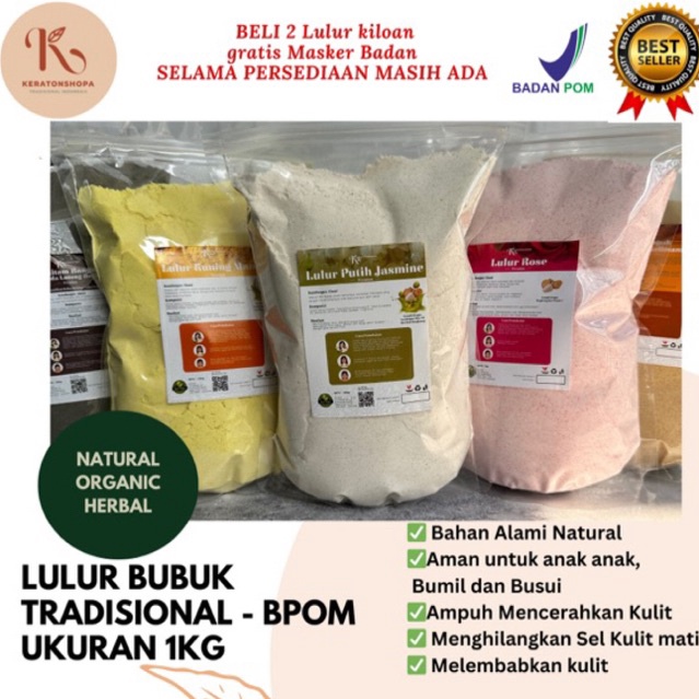 ✨BIG SALE✨ LULUR 1KG/KAYU BANGKAL/ LULUR KILOAN/ LULUR BUBUK/ LULUR TRADISIONAL/PEMUTIH KULIT ALAMI 