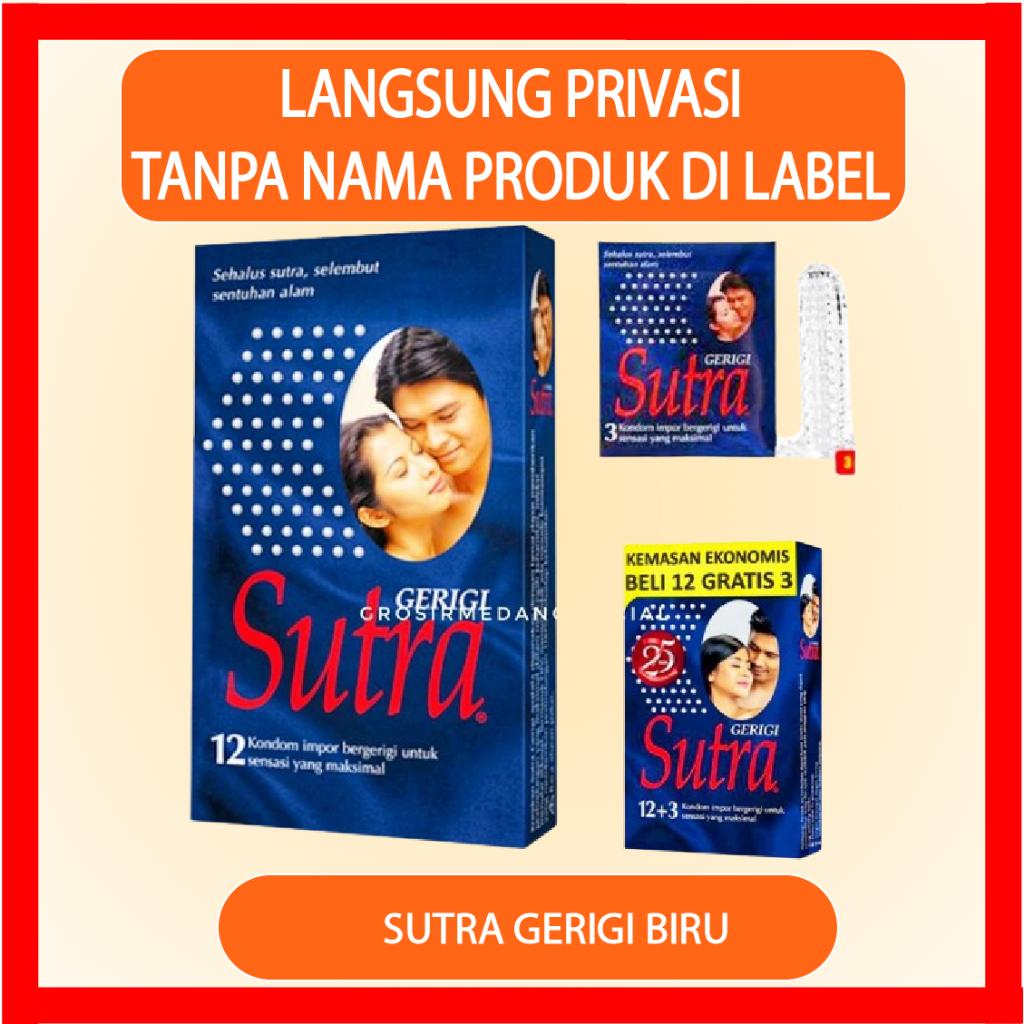Sutra Gerigi Biru isi 3s 12s 24s Kondom Import Terbaik Super Tipis Berbahan Latex Bergerigi