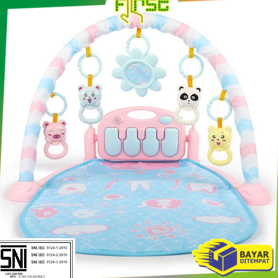 LANGSUNG ORDER *COD* FH-M15-16 Baby Play Gym Mainan Anak Bayi Rattle & Piano Playmat Matras Kasur Ba