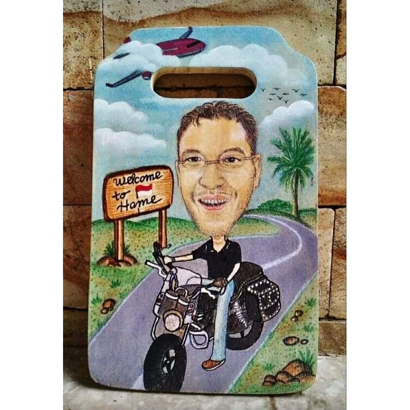 Lukisan Karikatur / Lukisan Talenan kayu