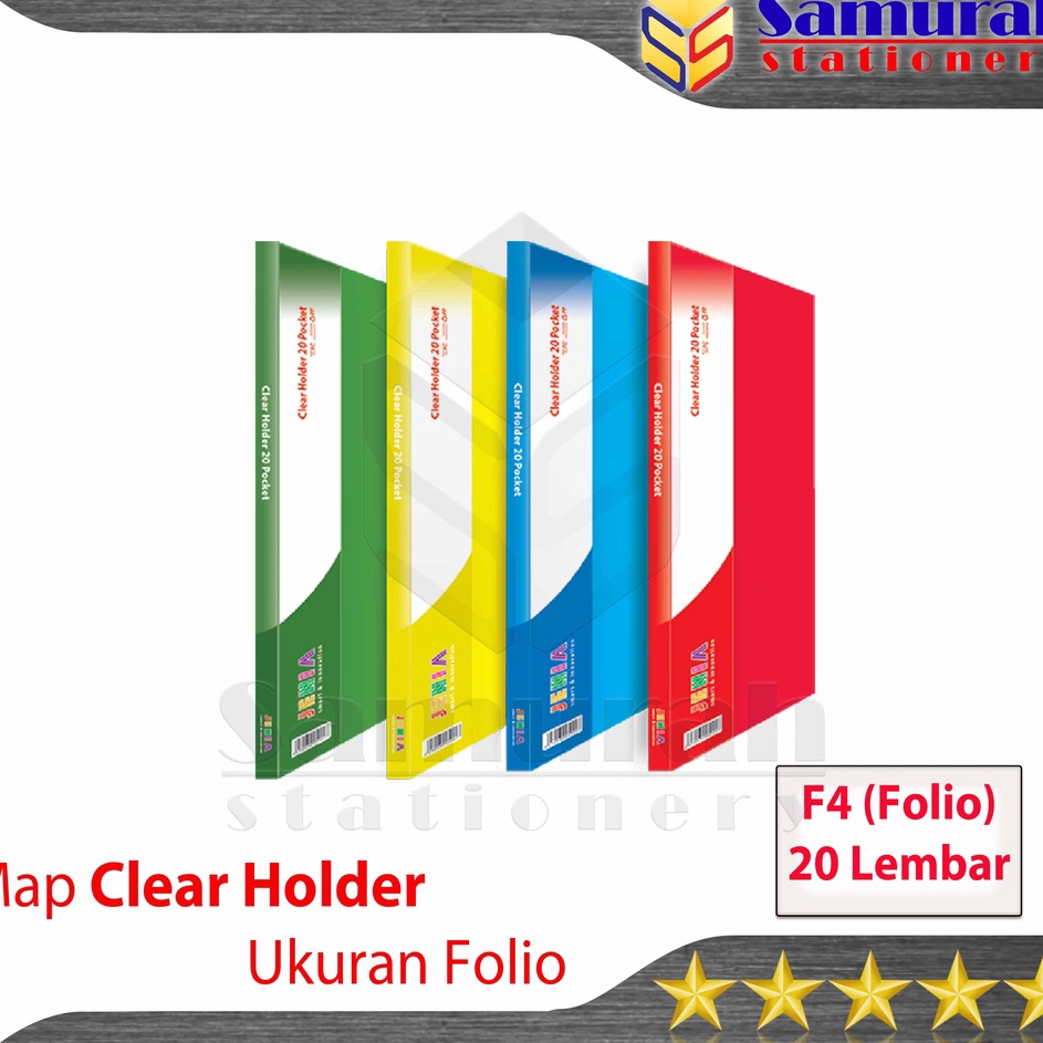 

Map Clear Holder 20 Pocket Polos Folio Jenia / Album Plastik isi 20 lembar Kantong Bening / Map Katalog List Harga