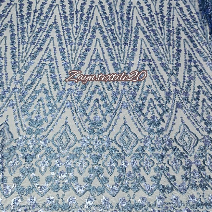 HOT SALE!! Kain Tille Tulle Payet Sequin Bordir / Tile Payet Bordir / Harga Setengah Meter.