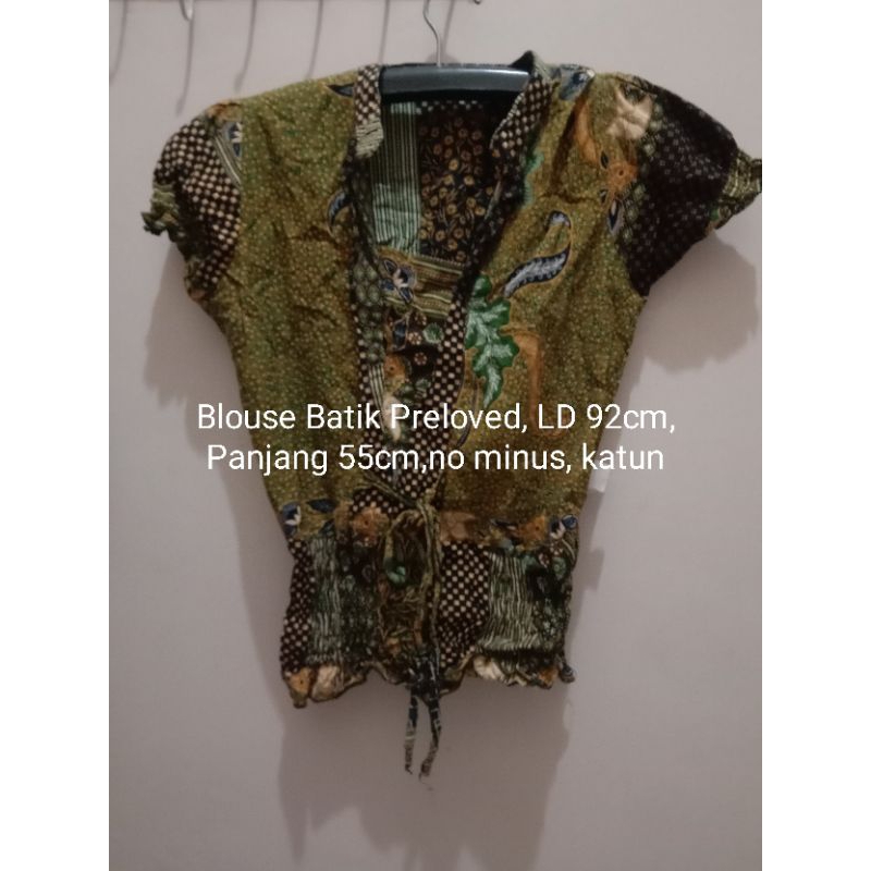 Blouse/Blouse Batik Remaja Wanita Cewek Preloved/Baju Blouse Cewek Murah Bekas/Baju Bekas Murah/Baju Cewek Preloved Batik Murah/Blouse Batik Kuliah Preloved/Blouse Batik