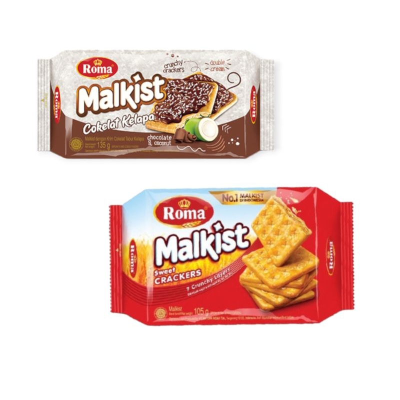 

ROMA MALKIST COKLAT KELAPA 95 GR/SWEET CRACKERS 105 GR