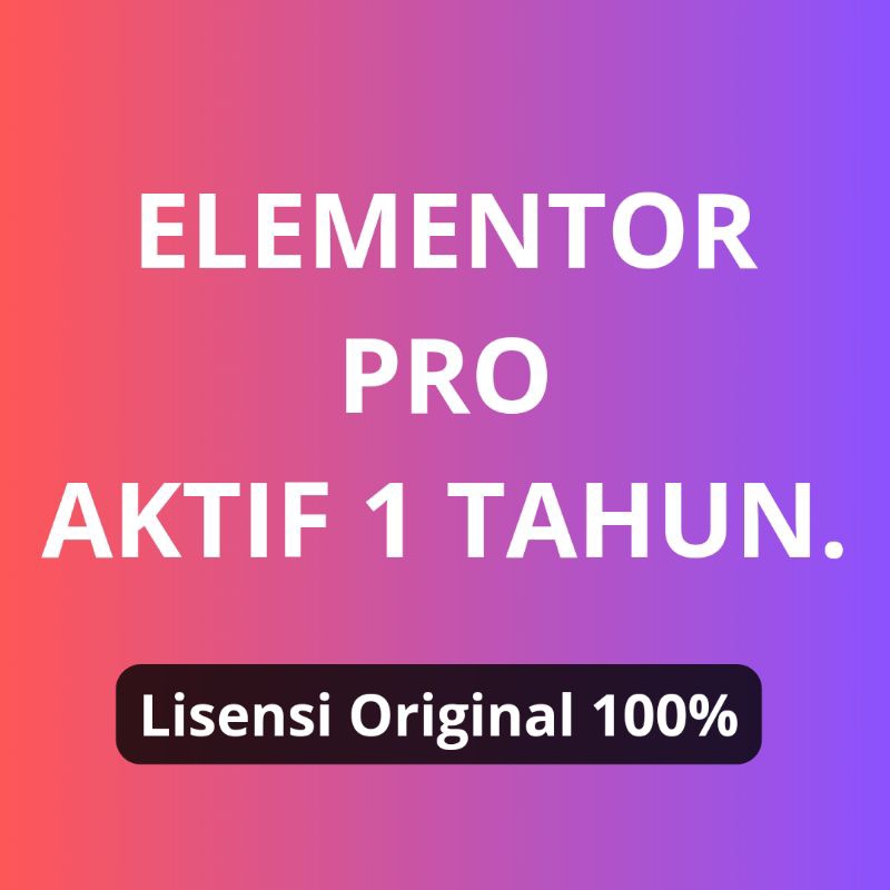Elementor Pro Original 100% Jasa Instal Elementor Pro