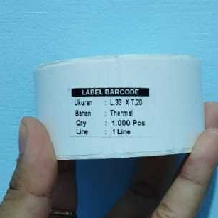 

Label Stiker Barcode Thermal 33x20 1.000 Pcs/Roll 1 Line