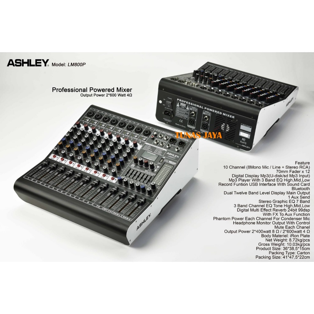 Power Mixer ASHLEY LM800P POWER MIXER 8 Channel Original Ashley LM800 P Ashley LM 800 P