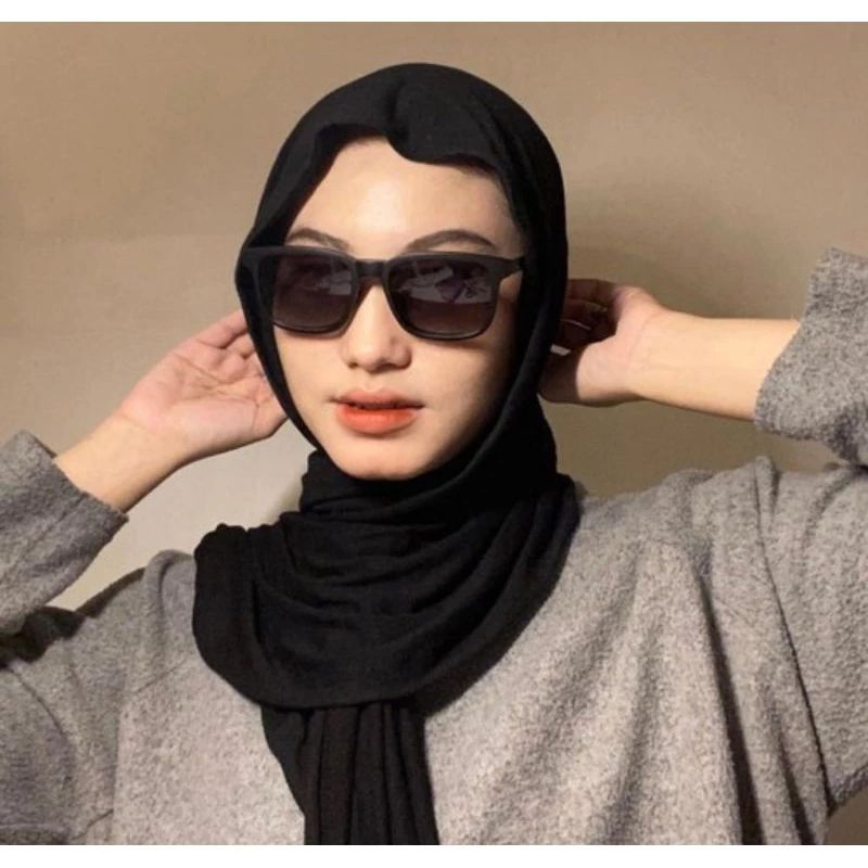 (COD) Pashmina Kaos Pashmina Jersey Flowly Premium Hijab Shawl Pashmina Kaos Rayon Jilbab