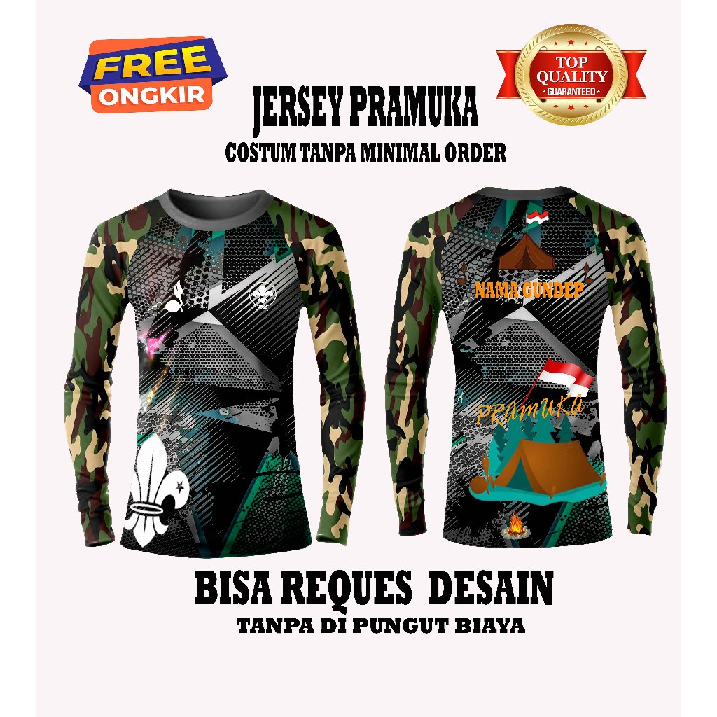 KAOS JERSEY PRAMUKA LENGAN PANJANG / KAOS JERSEY PRAMUKA PRIA WANITA / KAOS JERSEY TERMURAH
