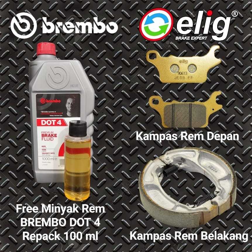 Kampas Rem Depan Belakang Elig Honda All New Vario 125 150 Genio Free Minyak Rem