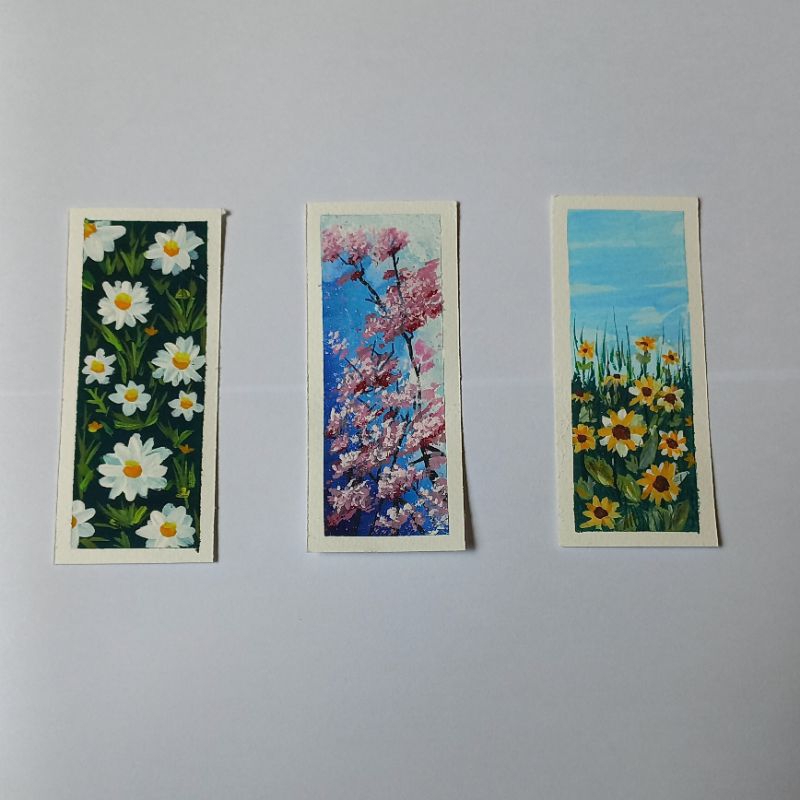 

Pembatas Buku (Bookmark) Lukisan Handmade ♡Flowers♡