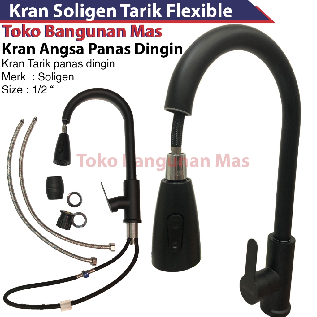 Kran Angsa Tarik SOLIGEN Stainless SUS-304 Keran angsa panas dingin
