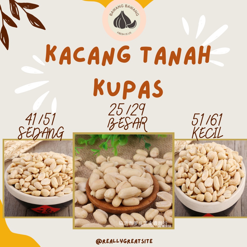 

Kacang Tanah Kupas Bersih Import 1 KG kualitas premium HSD