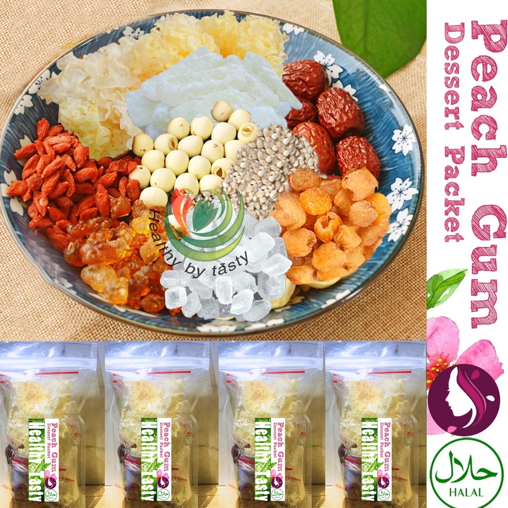 

58 【Paket 】Peach Gum Paket PEACHGUM Dessert Premium Super Lengkap Tao Jiao Minuman Collagen HALAL Terbatas