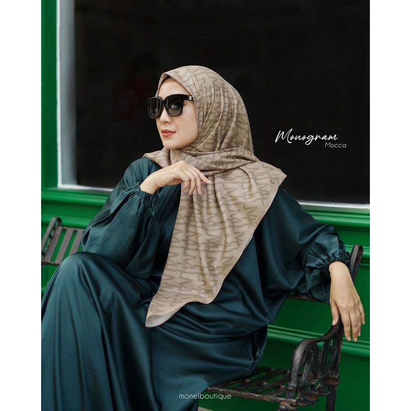SCOOP AND CONE BY MONEL MONOGRAM SERIES | KERUDUNG VOAL SEGI EMPAT HIJAB