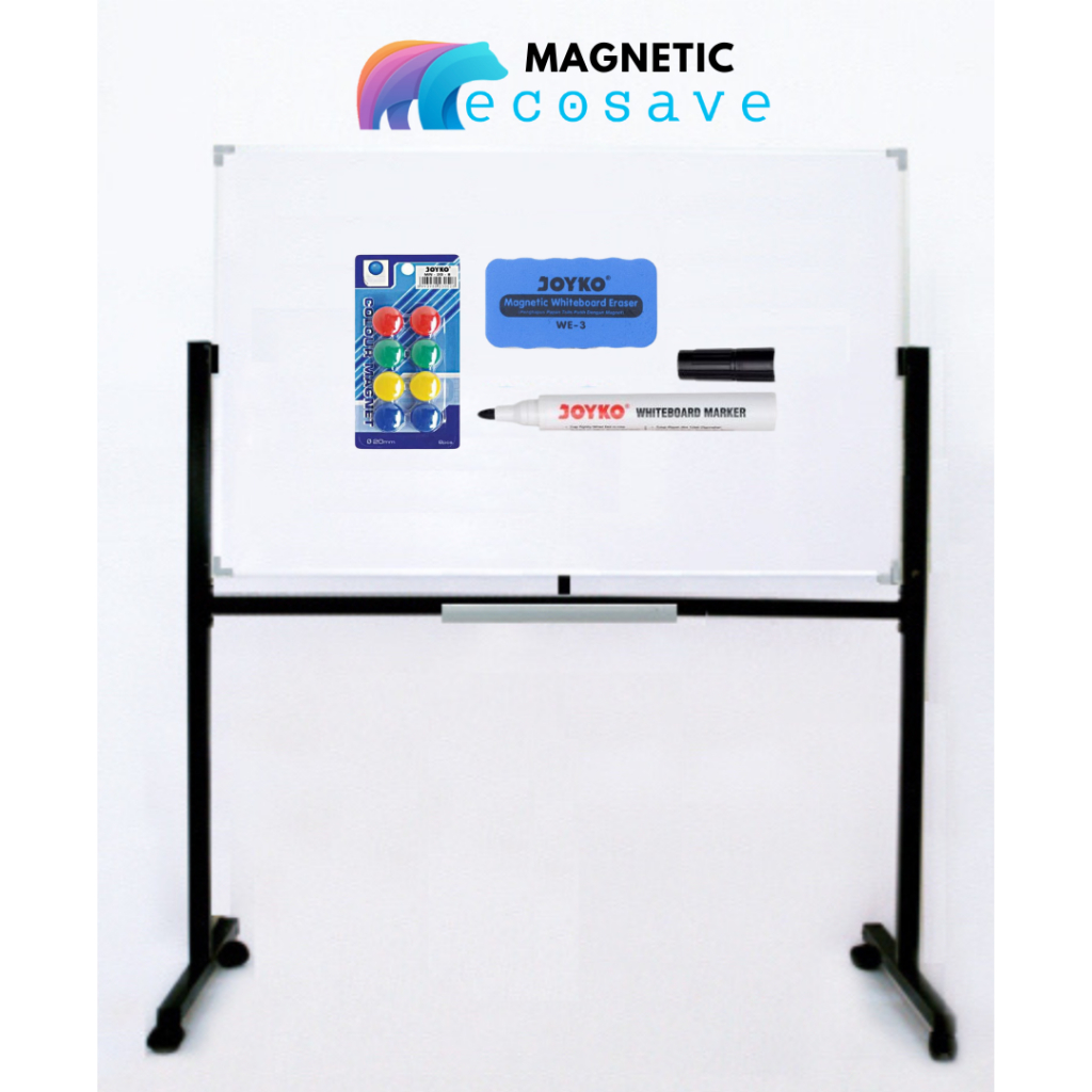 

Papan Tulis Whiteboard Standing Magnetic Single Face 60x90 cm White Board Kaki Magnetik Satu Muka Beroda