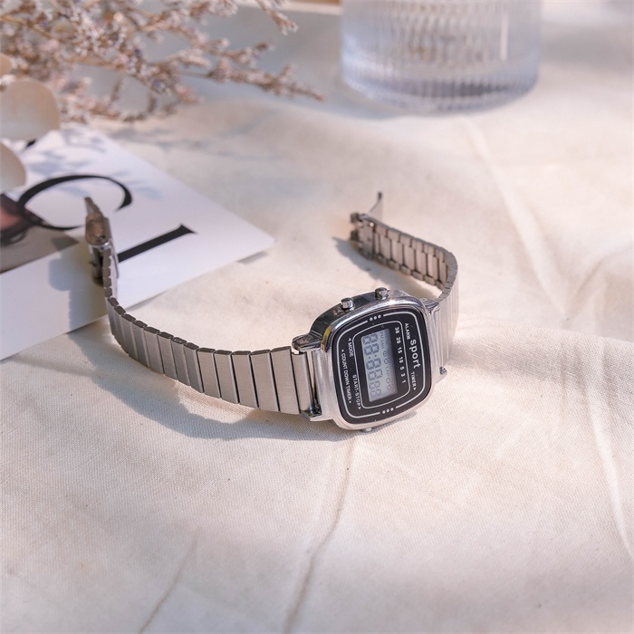 Jam Tangan Model DIGITAL SILVER Rantai Fashion Wanita