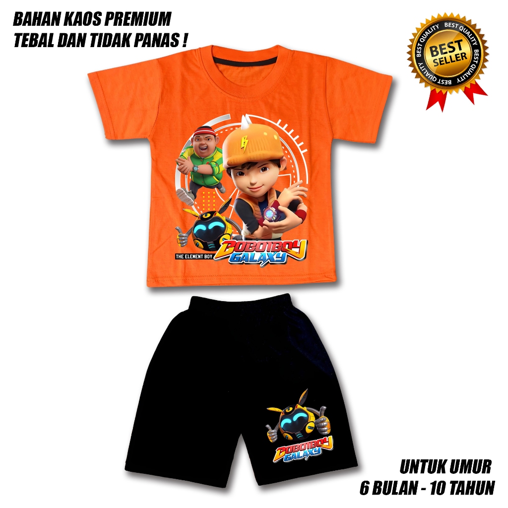 BAJU SETELAN ANAK LAKI LAKI BOBOIBOY CELANA HITAM BAHAN PREMIUM / SETELAN ANAK LAKI LAKI USIA 0-10 T