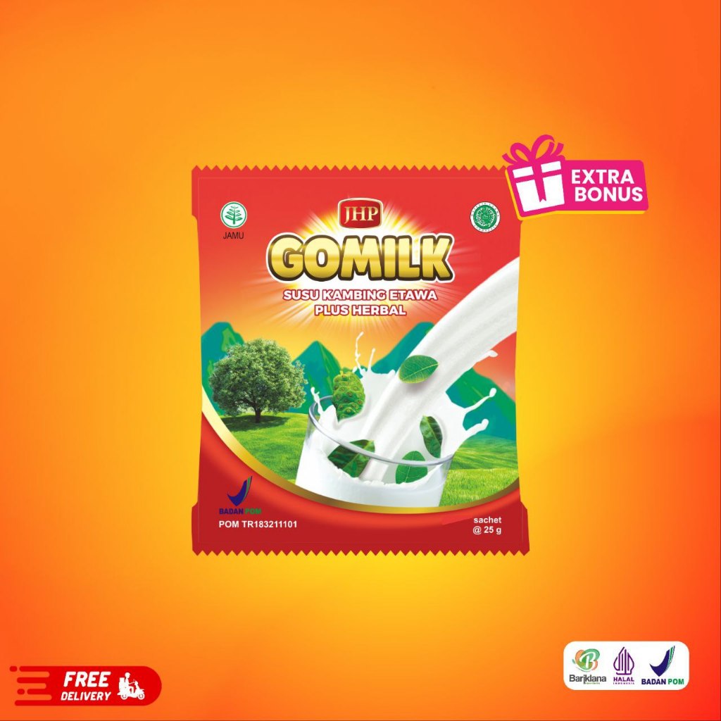 

GOMILK SACHET Susu Kambing Etawa untuk Mengatasi dan Mencegah Nyeri Sendi Lutut Pinggang Rematik Asam Urat Kolesterol dan Pengapuran Tulang Meningkatkan Nafsu Makan Berat Badan Anak