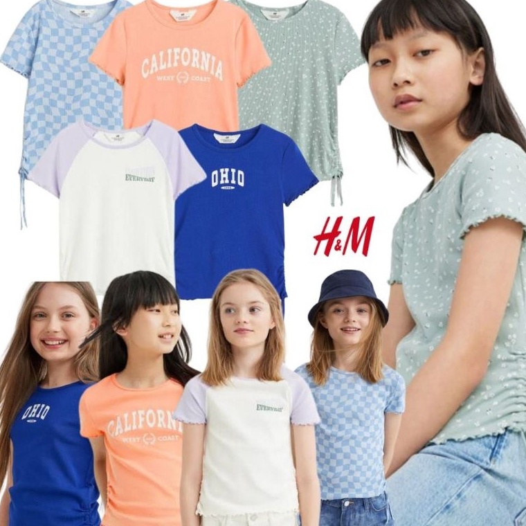 kaos HM HNM Crop Tee Anak Perempuan
