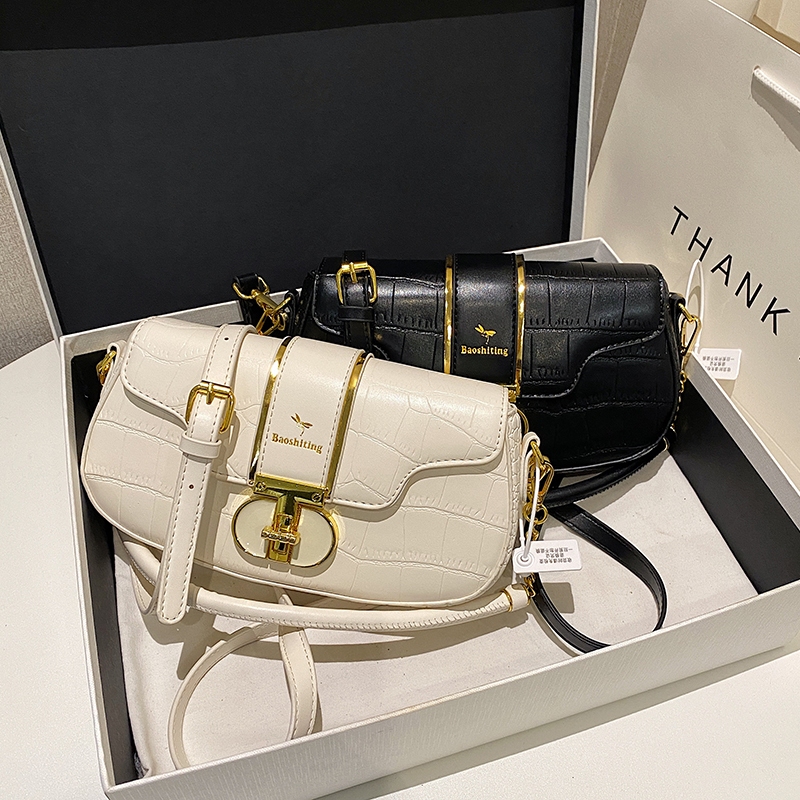 Shoulder Bag GD58026 Tas Selempang Croco Elegan Wanita 2 Tali Import