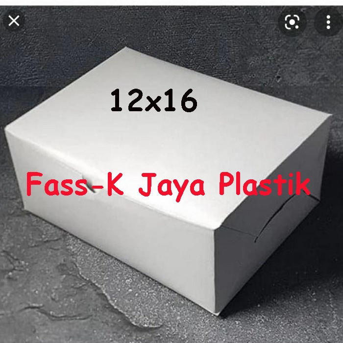 

Box Snack 12x16 Dus Kotak Kue Roti putih Polos Uk 12 x 16