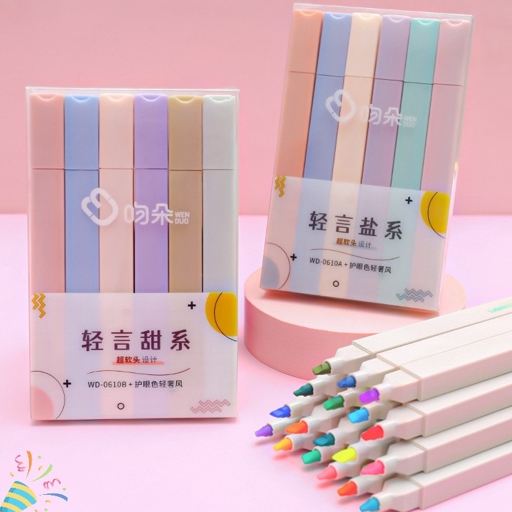 

Ready Stabilo Pastel Balok Kotak Multicolour Mix Warna set isi 6pcs - Highlighter warna soft 6 COLOURS