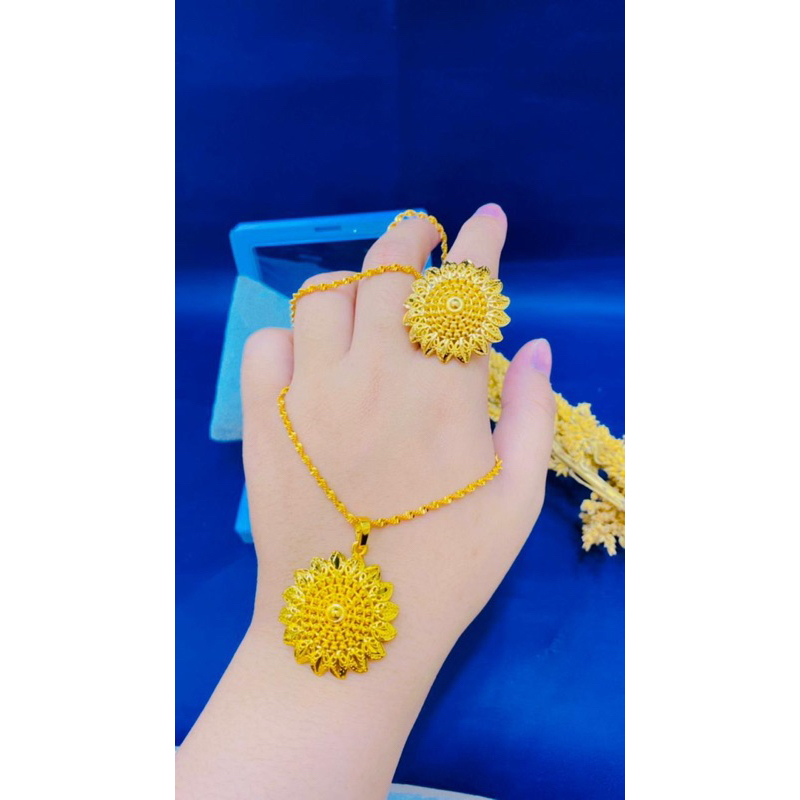kalung cincin matahari persis emas