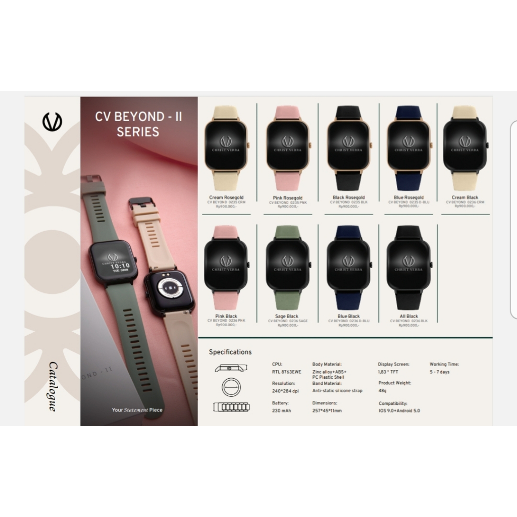 Jam Tangan CHRIST VERRA BEYOND 2 Smart Watch Rubber Strap