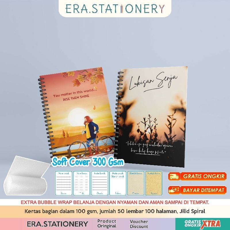 

Buku Tulis ukuran A5 Jilid Ring Spiral Hitam isi 50 lembar 100 halaman / Notebook Catatan Diary