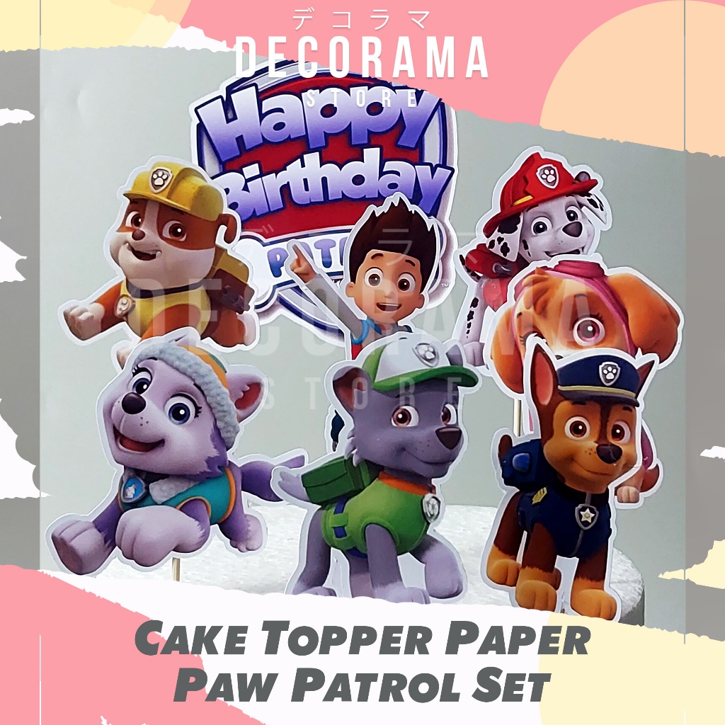 Cake Topper Paw Patrol Set DEKORASI KUE ULTAH ANAK MURAH