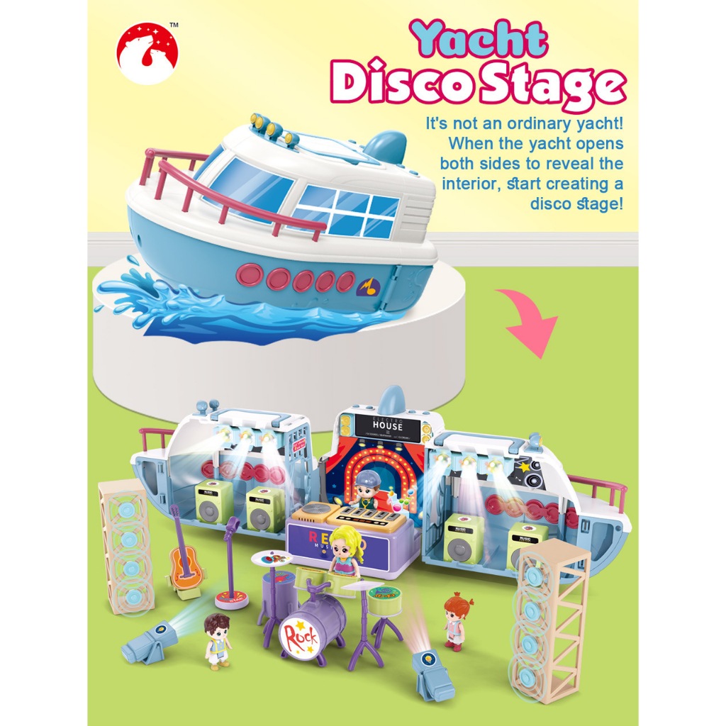 G0022 Mainan Kapal Panggung Disko Kapal Pesiar Kapal Mainan Camping Mainan Anak Cowok Cewek