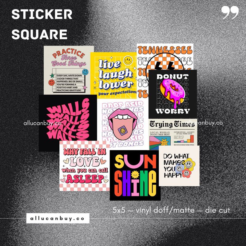 

ALLUCANBUY - STICKER SQUARE AESTHETIC 1